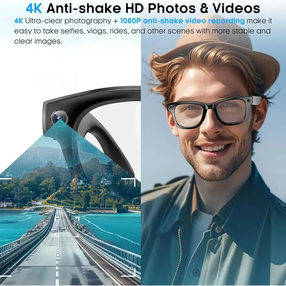 Smart AI Camera Glasses – 8MP HD Photo/Video Waterproof (5 types available) - 9eight5