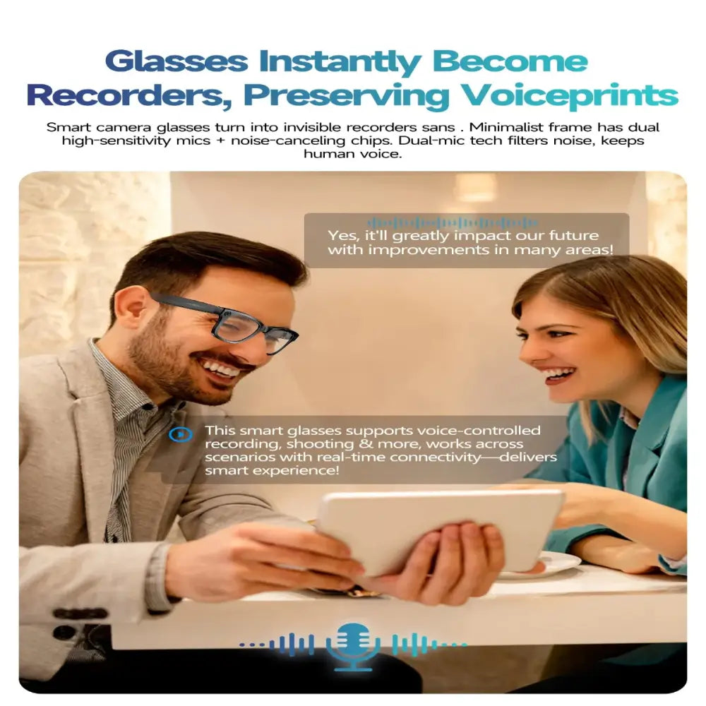 Smart AI Camera Glasses – 8MP HD Photo/Video Waterproof (5 types available) - 9eight5