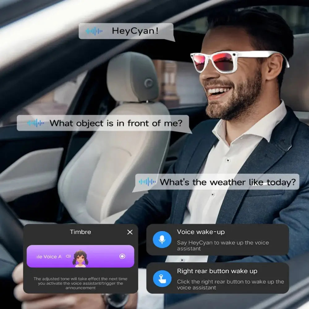 Smart AI Camera Glasses – 8MP HD Photo/Video Waterproof (5 types available) - 9eight5