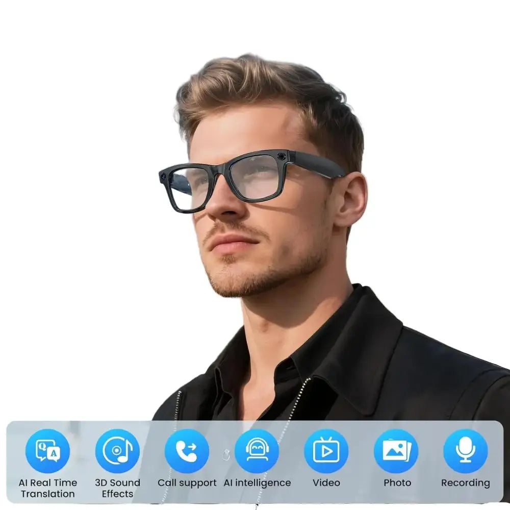 Smart AI Camera Glasses – 8MP HD Photo/Video Waterproof (5 types available) - 9eight5