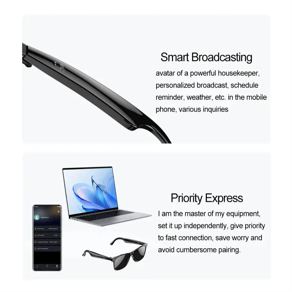 Smart AI Glasses – Bluetooth Translation Music & Calling (different models available) - 9eight5