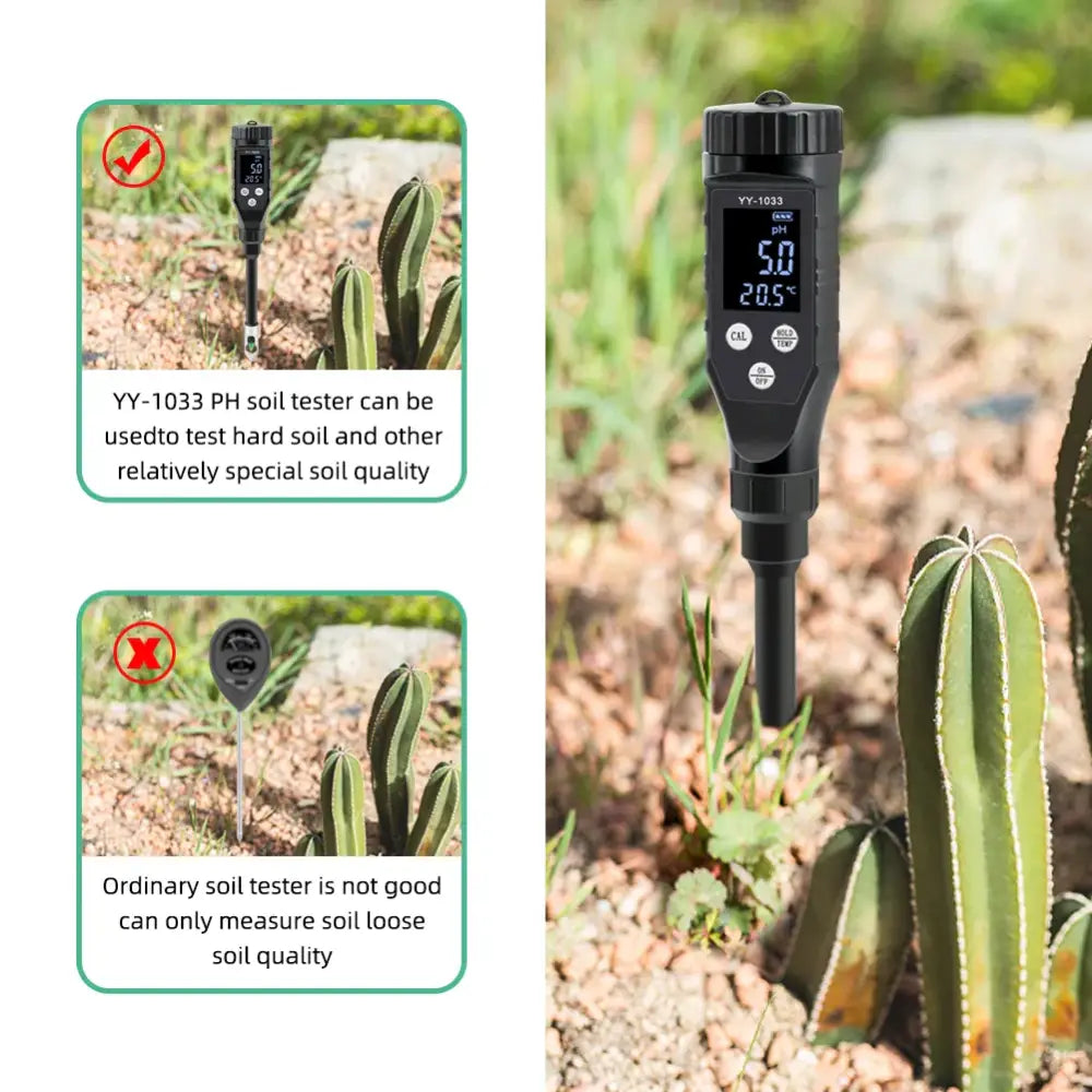 Smart Bluetooth Soil pH Meter 0–14 for Plants & Hydroponics - Soil Meter - HBC