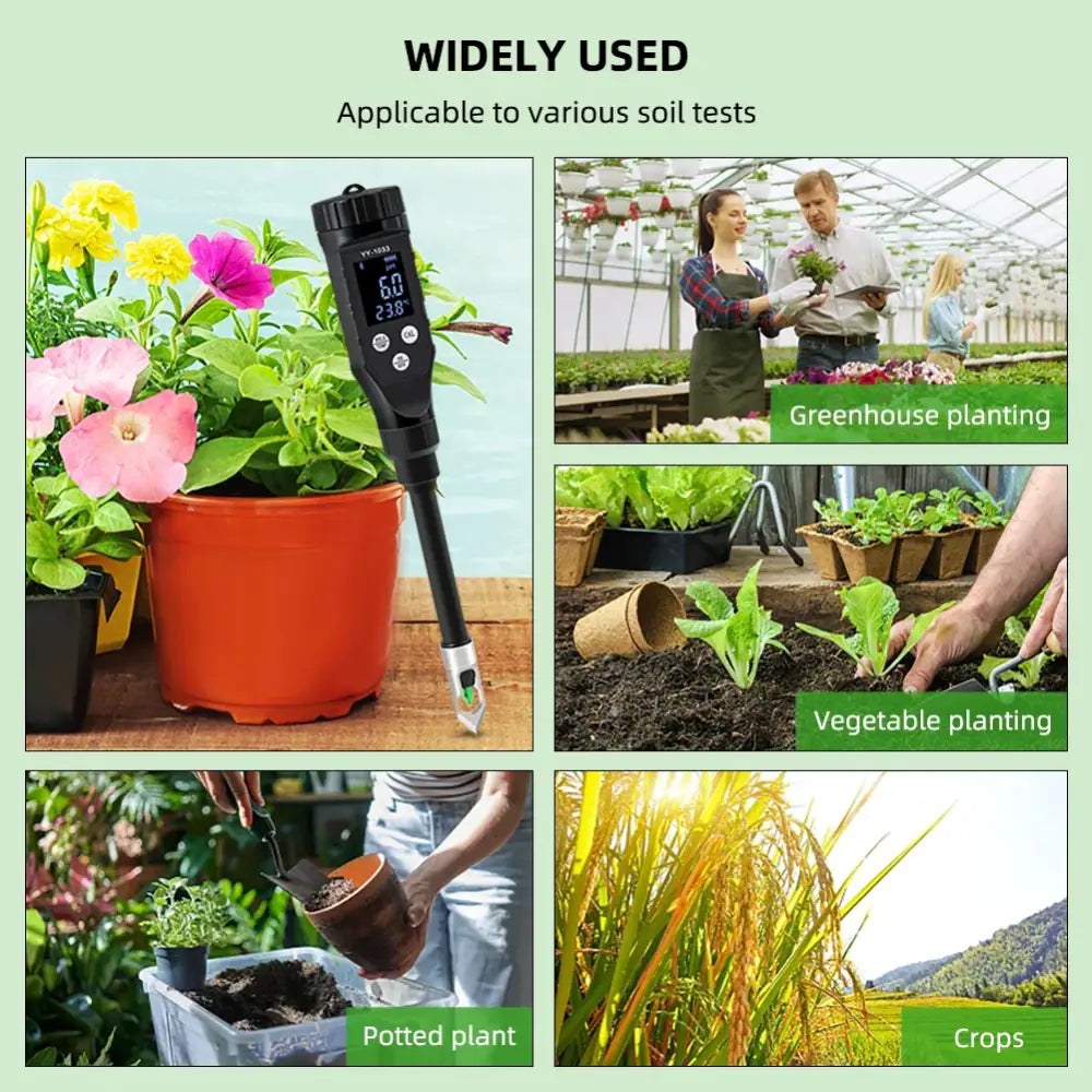 Smart Bluetooth Soil pH Meter 0–14 for Plants & Hydroponics - Soil Meter - HBC