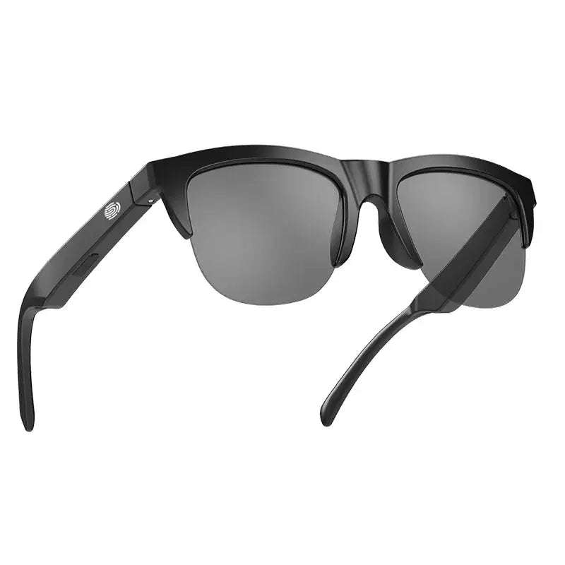 Smart Bluetooth V5.3 Sunglasses: High-Fidelity Outdoor Sports Headphones with UV Protection for Men and Women - Black