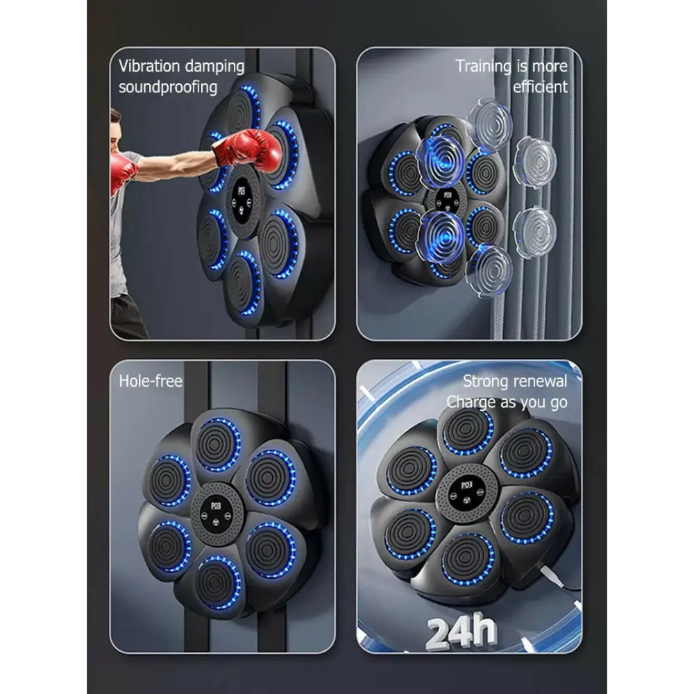 Smart Bluetooth Wall-Mounted Boxing Trainer with Music Integration for Home and Gym