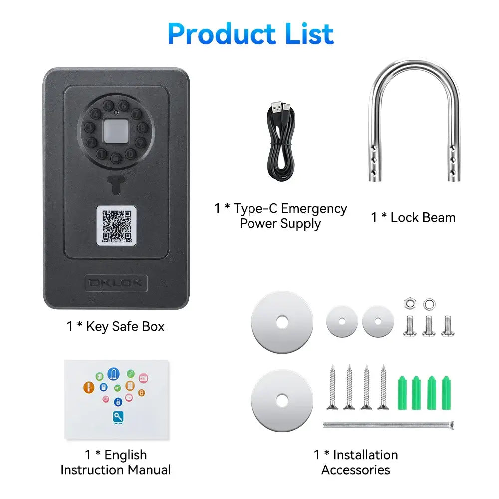 Smart Fingerprint Key Lock Box (different models available) - Gray Smart Key Box / Smart Key Box - SS