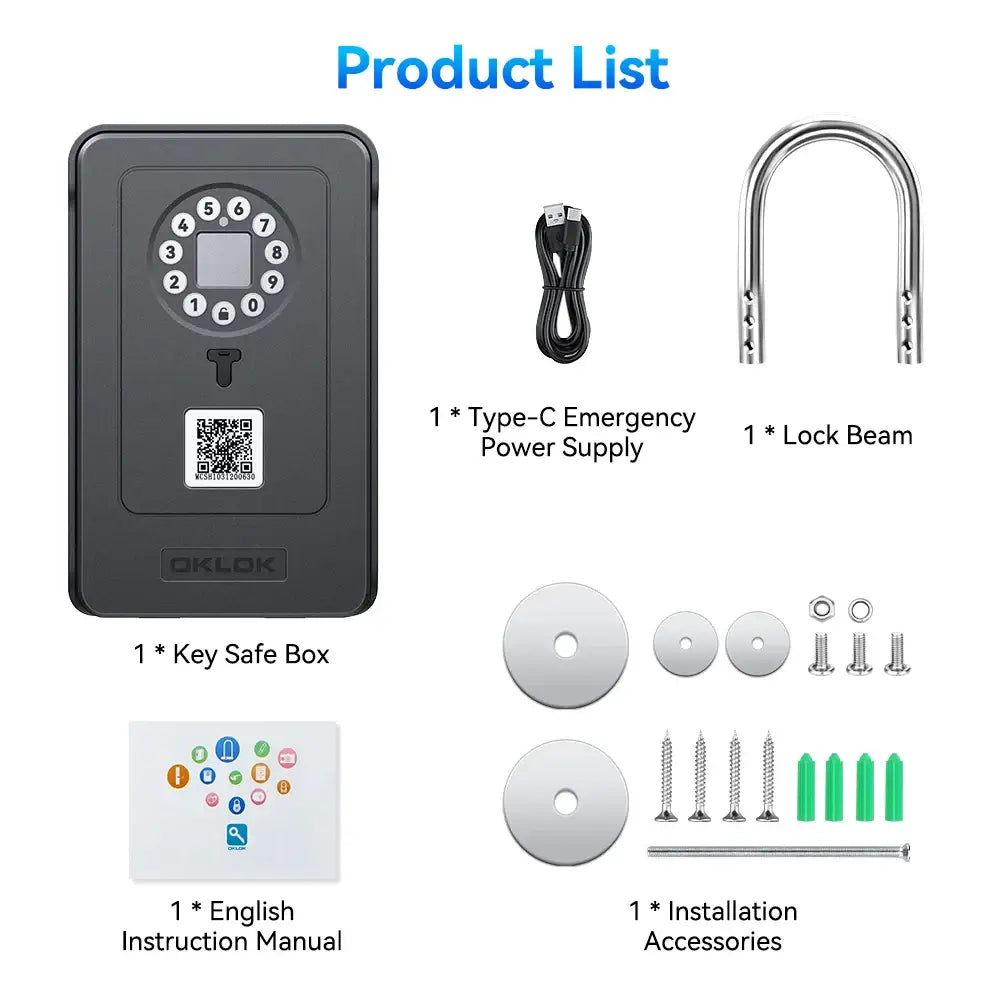 Smart Fingerprint Key Lock Box (different models available) - SS