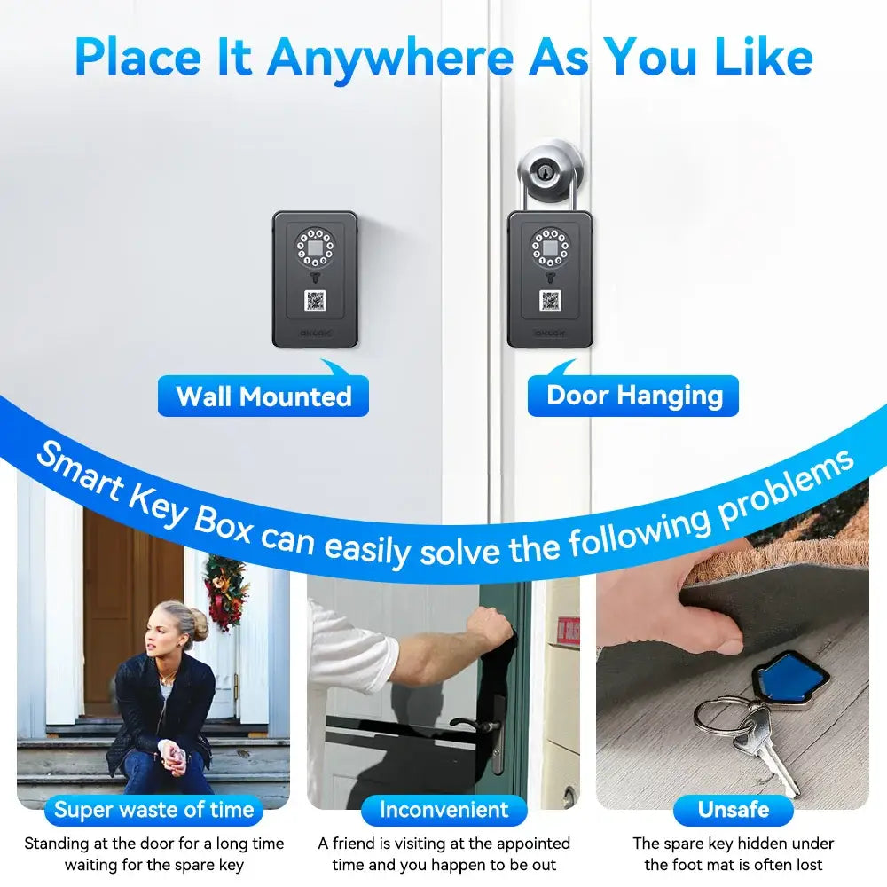 Smart Fingerprint Key Lock Box (different models available) - SS