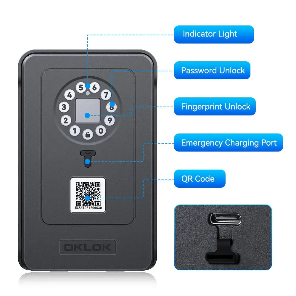 Smart Fingerprint Key Lock Box (different models available) - SS