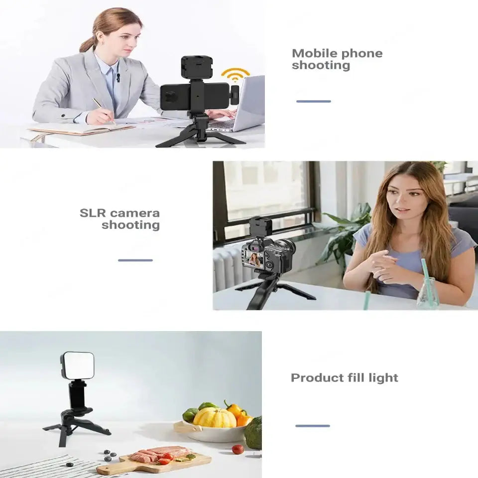 Smartphone Video Kit with Mic LED Light & Tripod (2 types available) - 9eight5