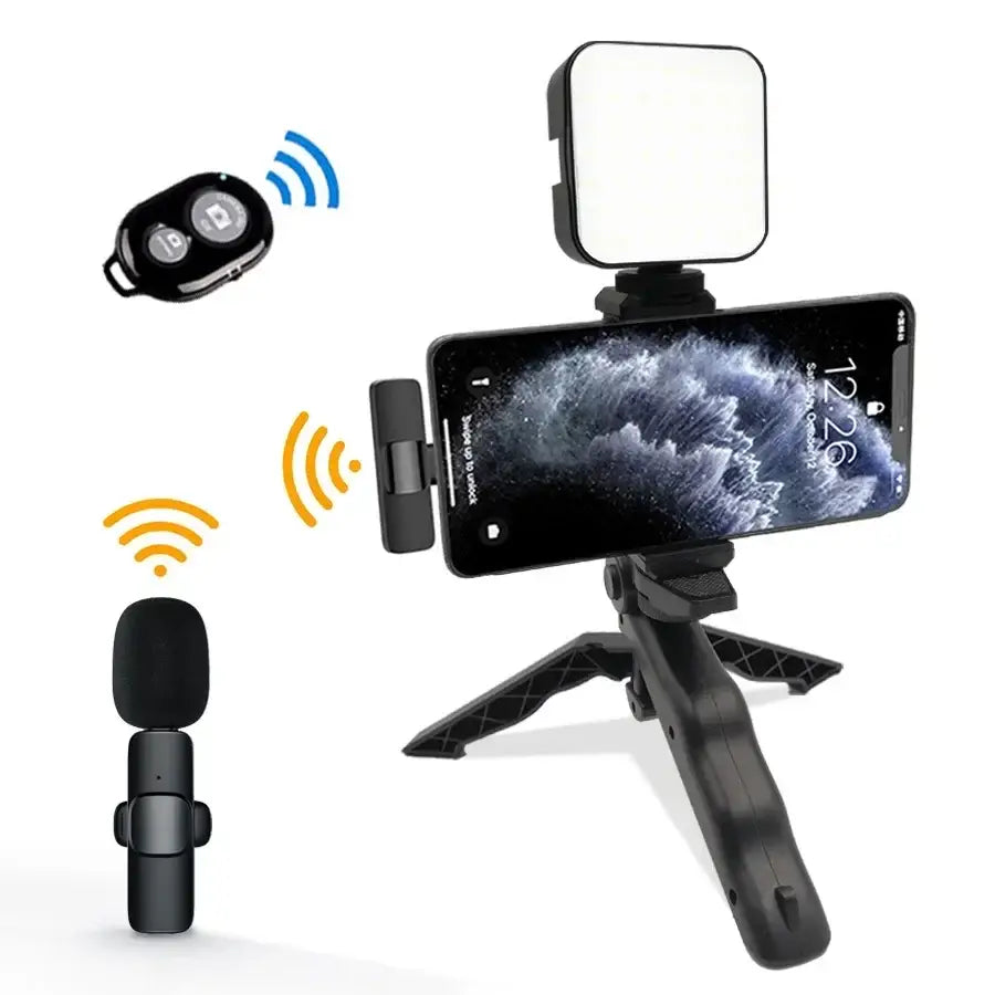 Smartphone Video Kit with Mic LED Light & Tripod (2 types available) - Type-C interface - 9eight5