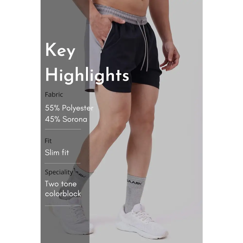 Snap Colourblock Shorts Black - Shorts