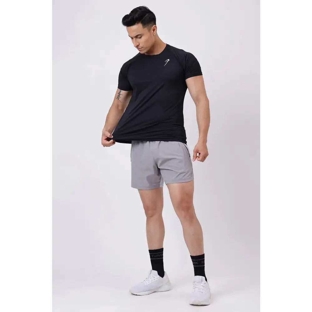 Snap Colourblock Shorts Light Grey - Shorts