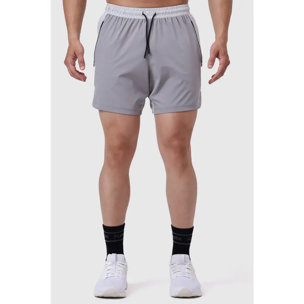 Snap Colourblock Shorts Light Grey - Shorts