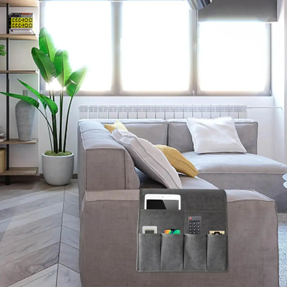 Sofa Armrest Organizer Non Slip Recliner Organizer with 7 Pockets Sofa Arm Chair Caddie for TV Remote Phone Magazine