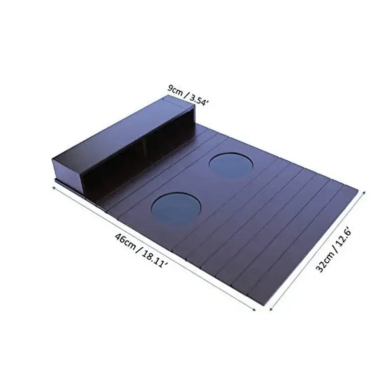 Sofa Tray Table - Remote Control and Cellphone Organizer Holder Arm Rest with Pockets. Fits Over Square Chair Arms
