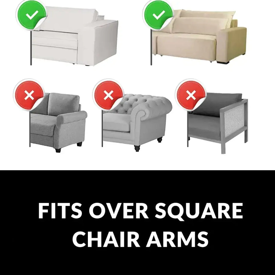Sofa Tray Table - Remote Control and Cellphone Organizer Holder Arm Rest with Pockets. Fits Over Square Chair Arms