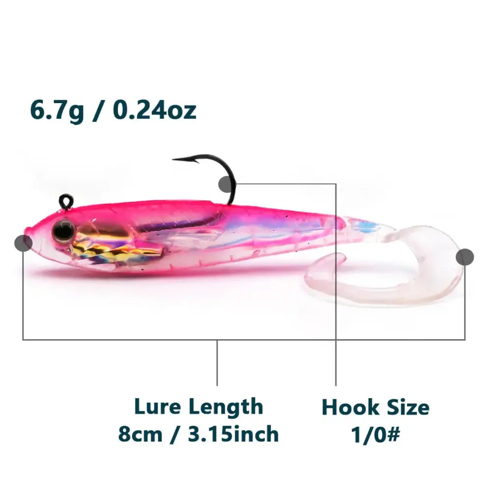 Soft Fishing Lures with Lead Head Jigs – Bass & Trout (Several quantities and colours available) - SS