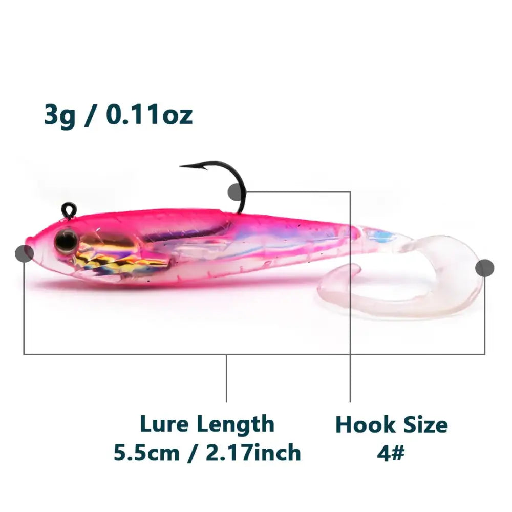 Soft Fishing Lures with Lead Head Jigs – Bass & Trout (Several quantities and colours available) - SS