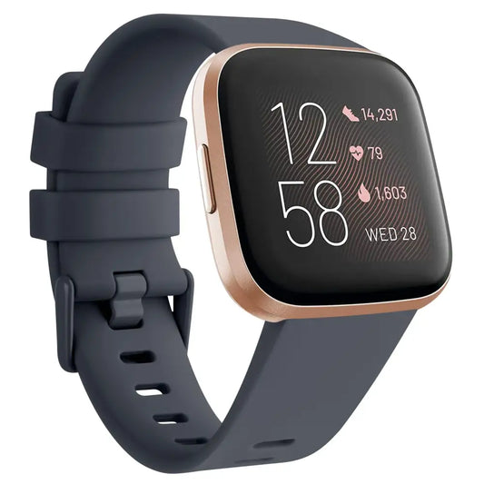 Soft Silicone Sport Band for the Fitbit Versa 2 (available in 26 colours) - Midnight Blue / Small / Fitbit Versa 2 - TWS