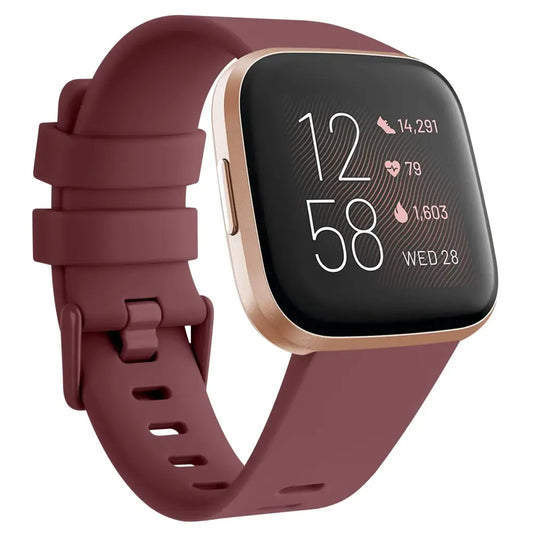 Soft Silicone Sport Band for the Fitbit Versa Lite (available in 26 colours) - Wine Red / Large / Fitbit Versa Lite