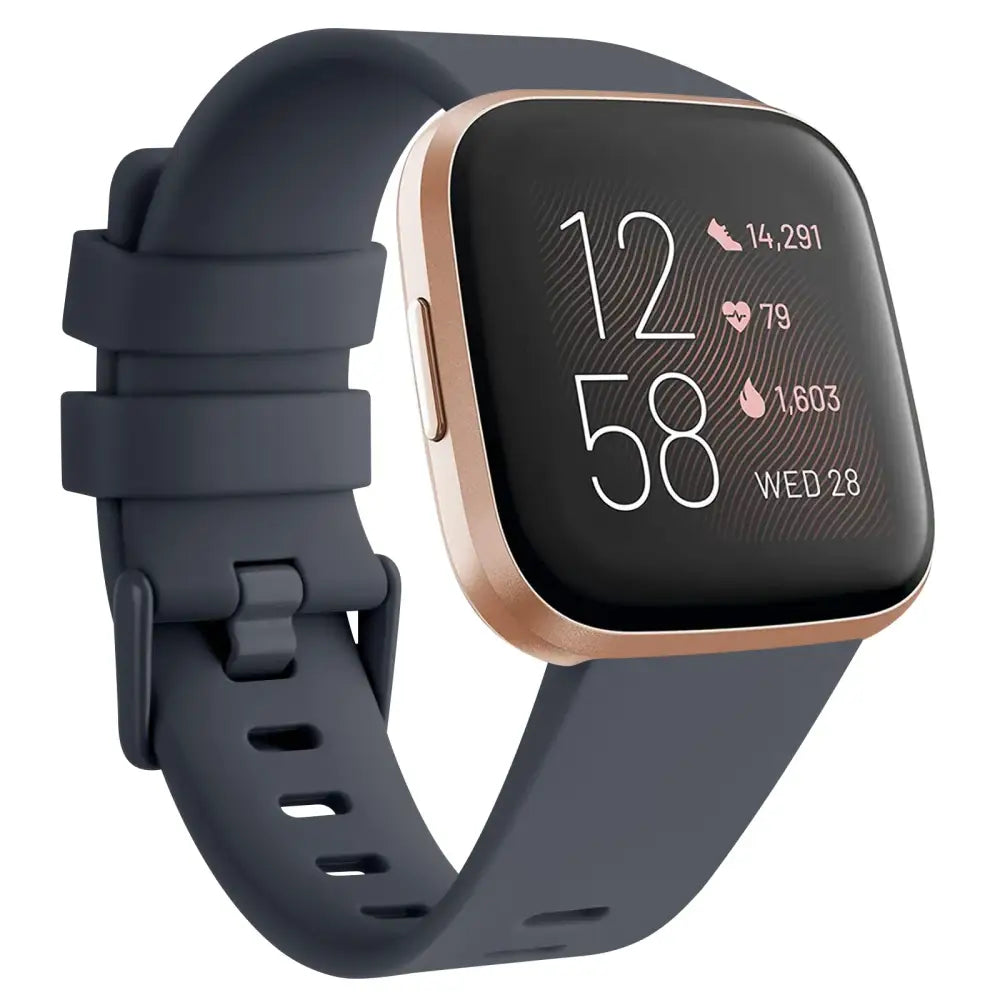 Soft Silicone Sport Band for the Fitbit Versa Lite (available in 26 colours) - Midnight Blue / Large / Fitbit Versa