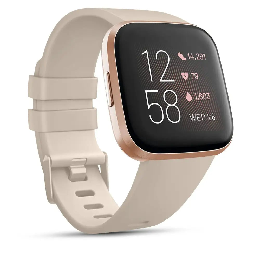 Soft Silicone Sport Band for the Fitbit Versa Lite (available in 26 colours) - Milk Tea / Large / Fitbit Versa Lite
