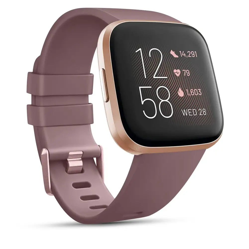 Soft Silicone Sport Band for the Fitbit Versa Lite (available in 26 colours) - Smoky Purple / Large / Fitbit Versa Lite