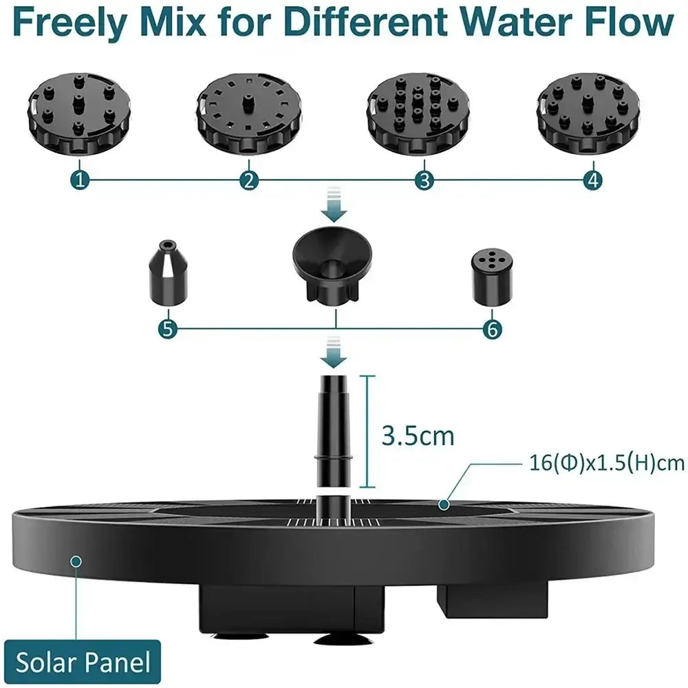 Solar Fountain Floating Pump – 13/16/18cm - SS