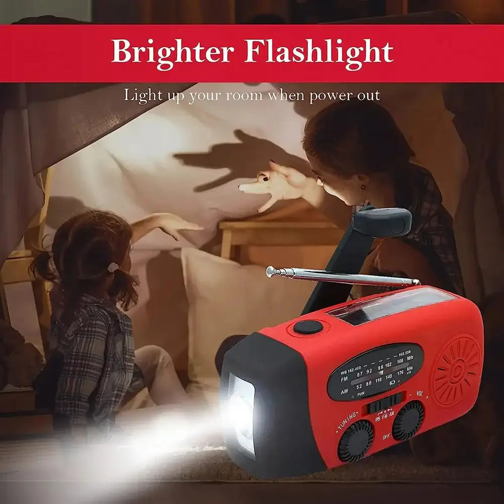 Solar Hand Crank Emergency Radio & Power Bank - SS