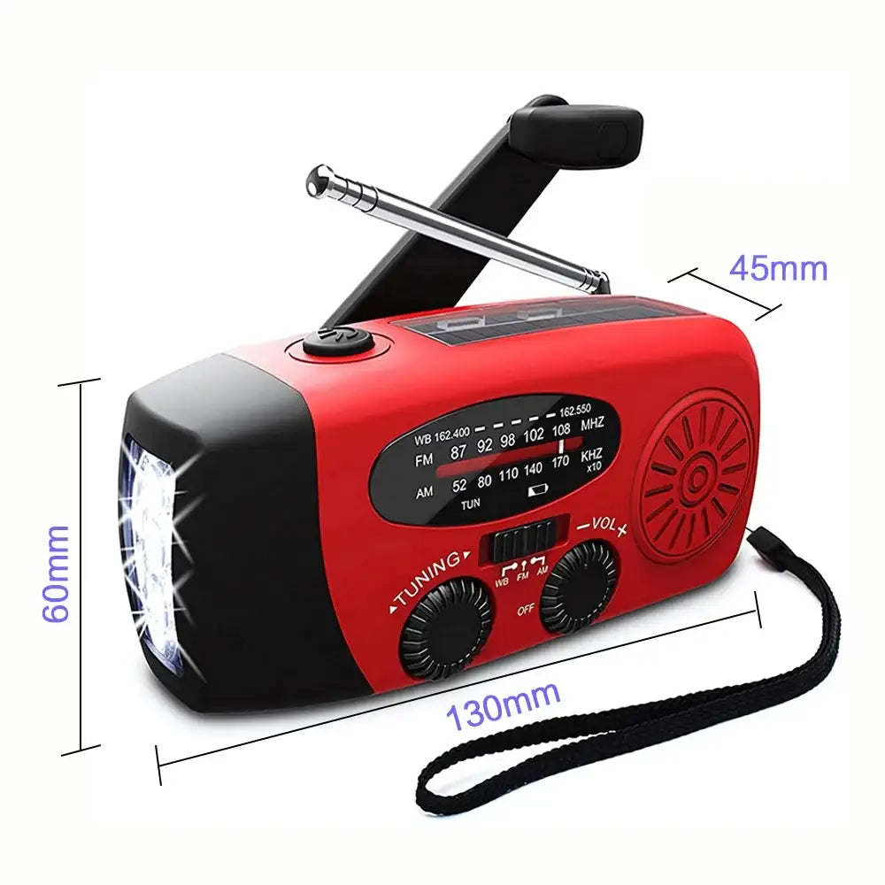 Solar Hand Crank Emergency Radio & Power Bank - SS