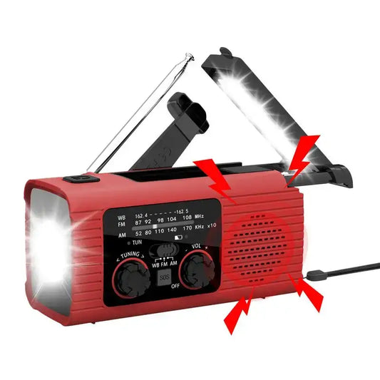 Solar Hand Crank Radio Portable AM/FM/NOAA Radio Survival Radio Flashlight 3 Way Charging SOS Alarm Radio For Indoor