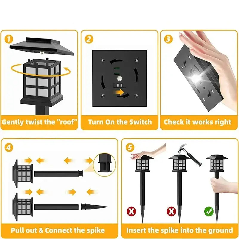 Solar LED Pathway Lights (2/4/6/8Pcs) - SS