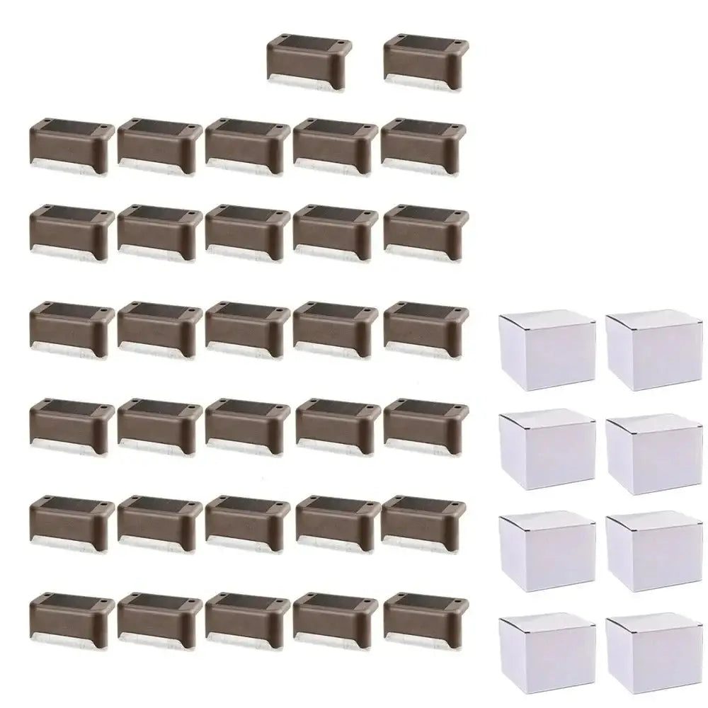 Solar LED Waterproof Outdoor Lights (4/8/16/32 Pack) - Brown 32pcs / White Light - SS