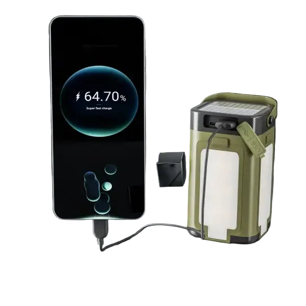 Solar Outdoor Portable Camping Light Solar Charging Foldable 2000mah Power Bank Intelligent Display Portable Hanging