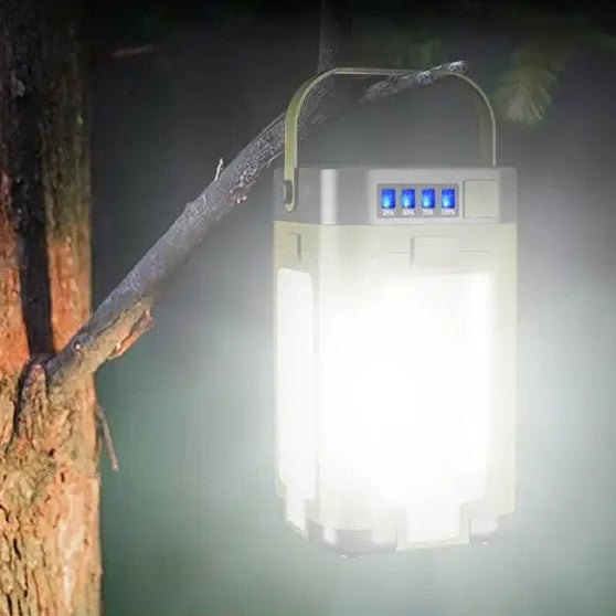 Solar Outdoor Portable Camping Light Solar Charging Foldable 2000mah Power Bank Intelligent Display Portable Hanging