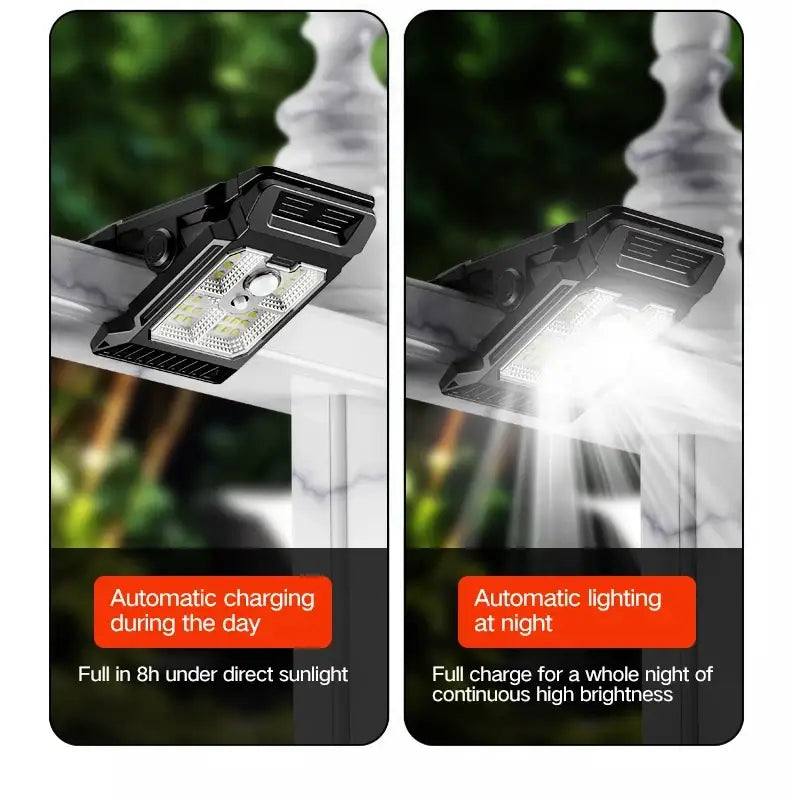 Solar Powered Courtyard Lamp Household Garden Lighting Human Body Sensing Multifunctional Outdoor Clip On Lawn Lamp