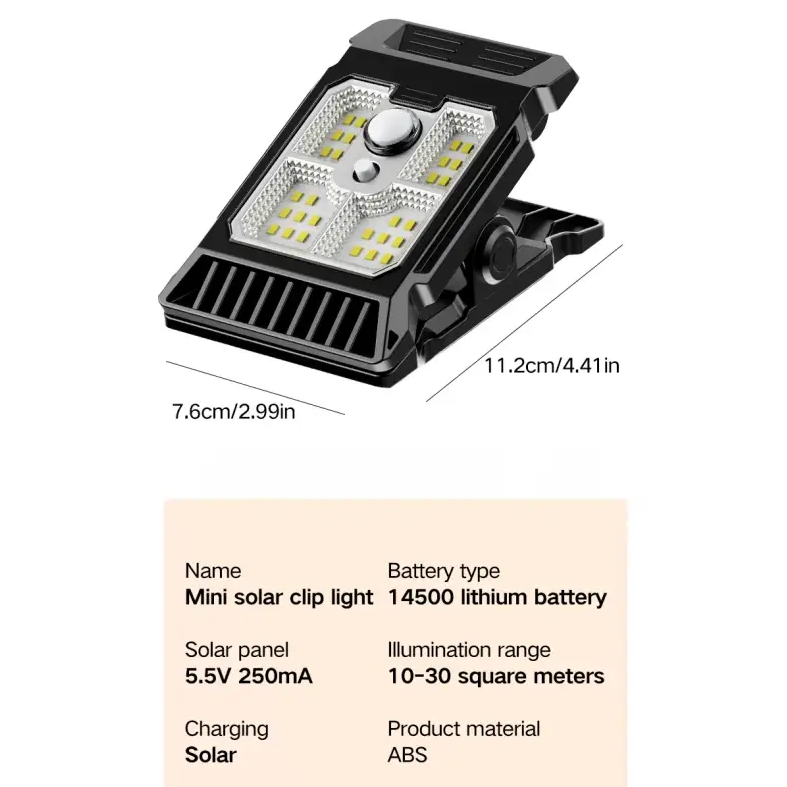 Solar Powered Courtyard Lamp Household Garden Lighting Human Body Sensing Multifunctional Outdoor Clip On Lawn Lamp