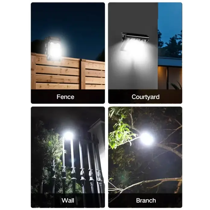 Solar Powered Courtyard Lamp Household Garden Lighting Human Body Sensing Multifunctional Outdoor Clip On Lawn Lamp