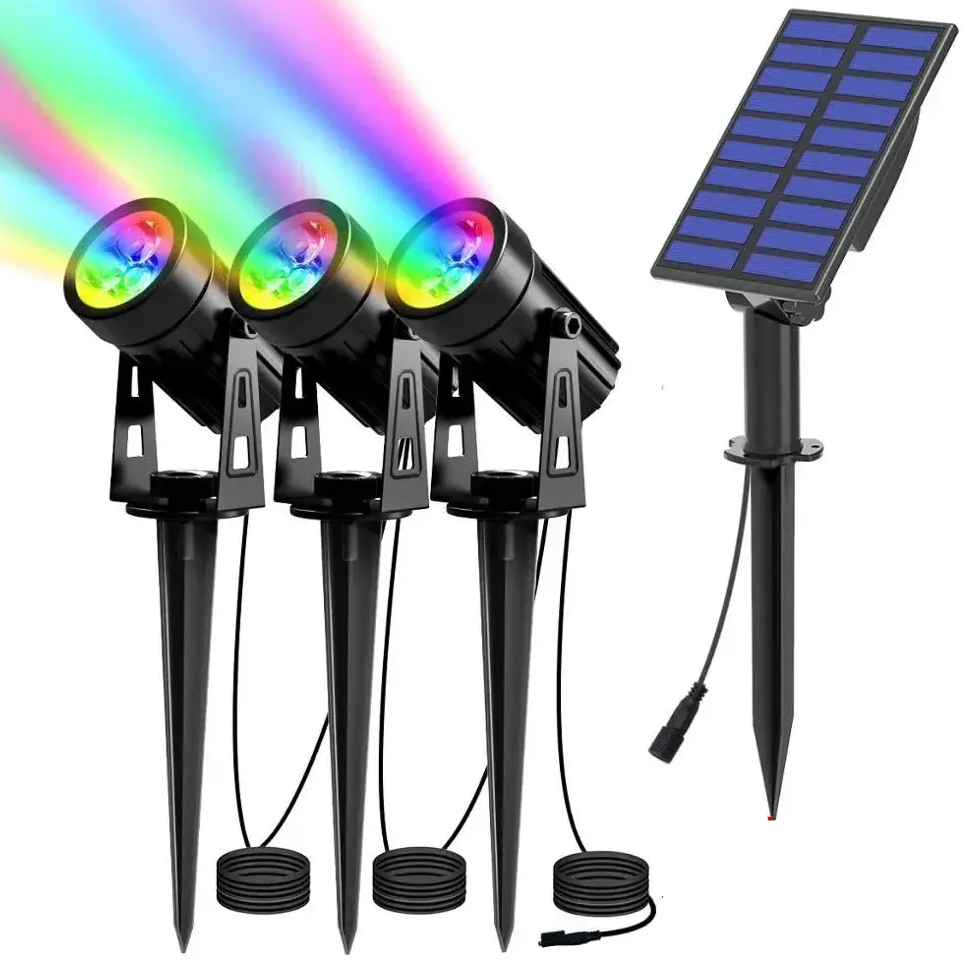 Solar Powered Spotlight IP65 Solar LED Light Outdoor Landscape Yard Garden Tree Separately Lamp Aluminum Anti Rust