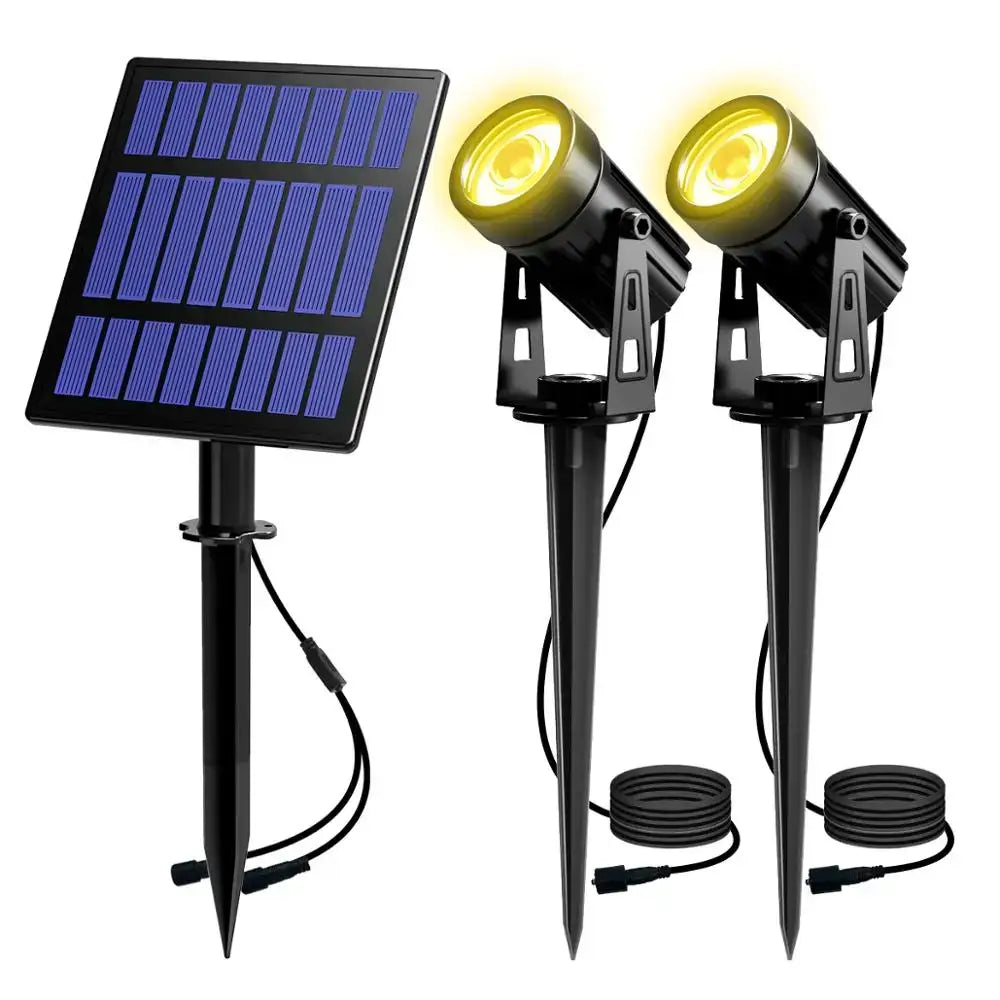 Solar Powered Spotlight IP65 Solar LED Light Outdoor Landscape Yard Garden Tree Separately Lamp Aluminum Anti Rust