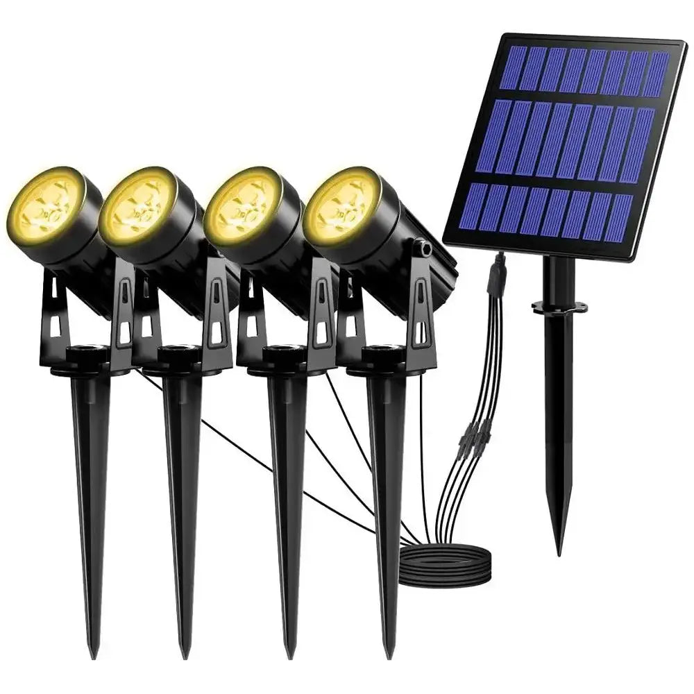 Solar Powered Spotlight IP65 Solar LED Light Outdoor Landscape Yard Garden Tree Separately Lamp Aluminum Anti Rust