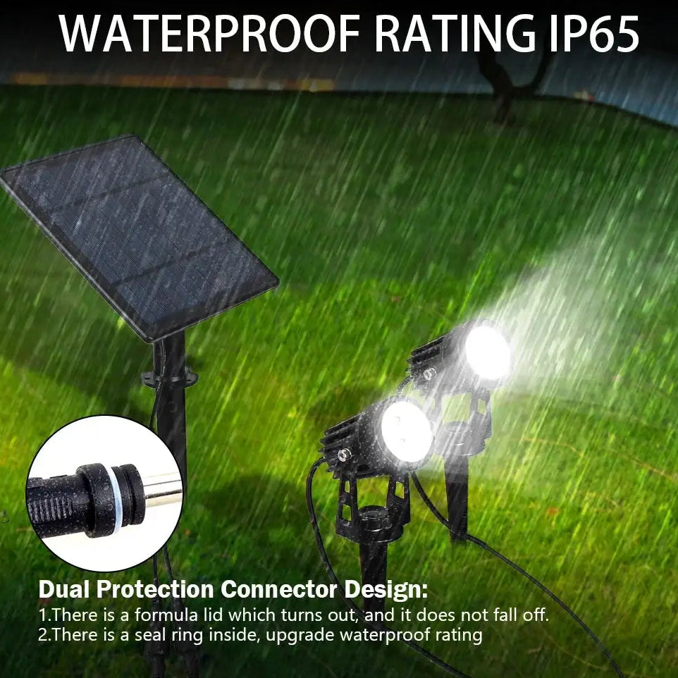Solar Powered Spotlight IP65 Solar LED Light Outdoor Landscape Yard Garden Tree Separately Lamp Aluminum Anti Rust