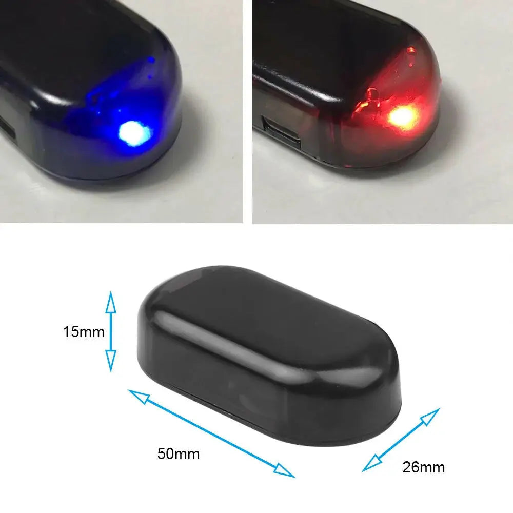 Solar-Powered USB LED Imitation Car Security Light - Wireless Anti-Theft Warning Lamp