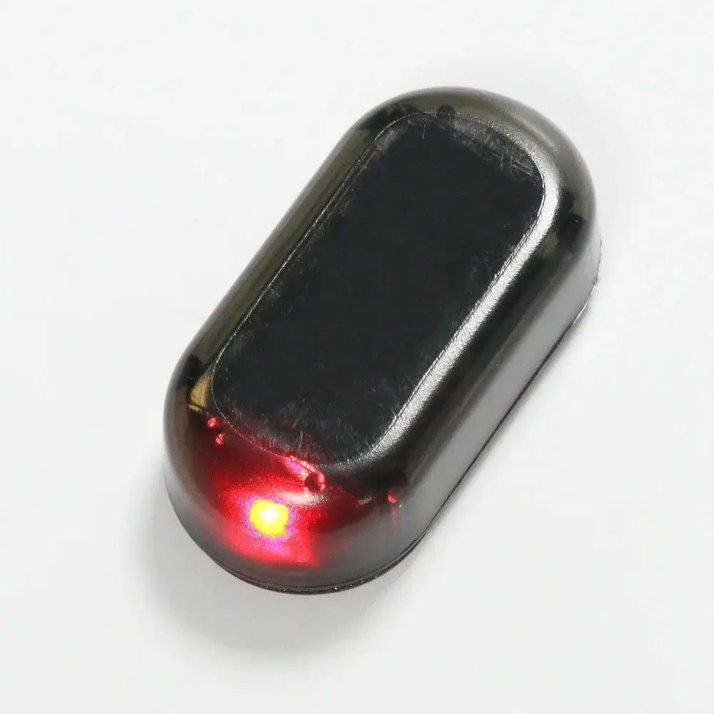 Solar-Powered USB LED Imitation Car Security Light - Wireless Anti-Theft Warning Lamp - Red