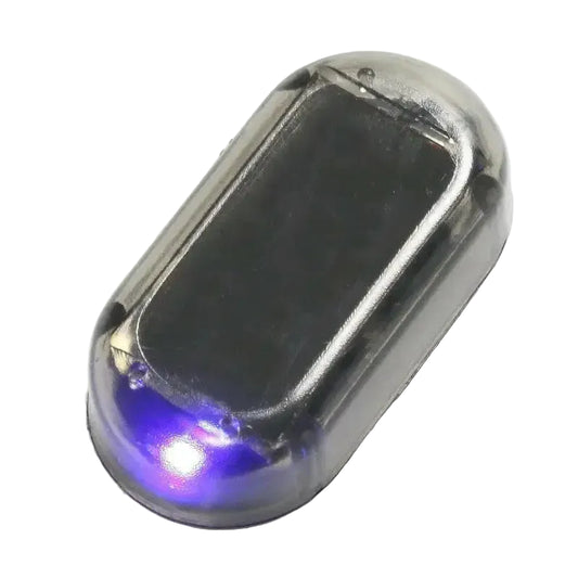 Solar-Powered USB LED Imitation Car Security Light - Wireless Anti-Theft Warning Lamp - Blue