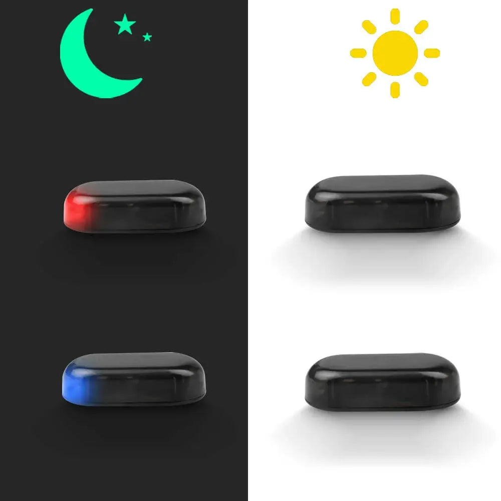Solar-Powered USB LED Imitation Car Security Light - Wireless Anti-Theft Warning Lamp