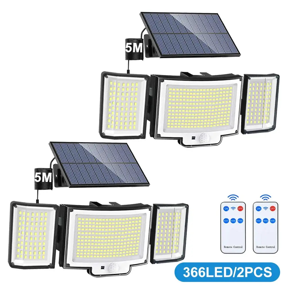 Solar Security Light – Motion Sensor (Waterproof) - 366LED 2PCS - SS