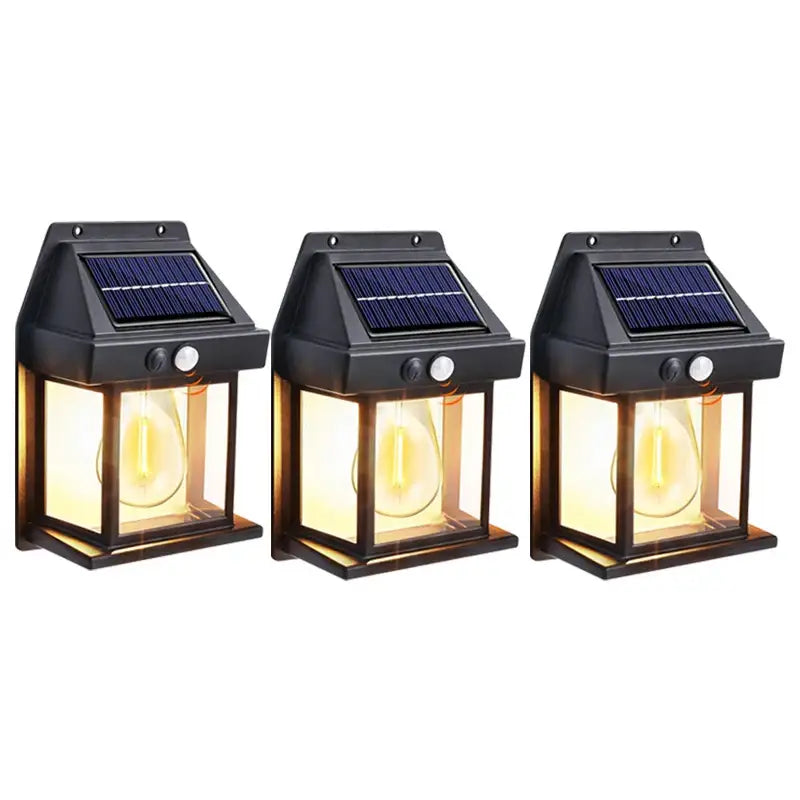 Solar Waterproof Outdoor LED Wall Light with Motion Sensor - 3Pcs - SS