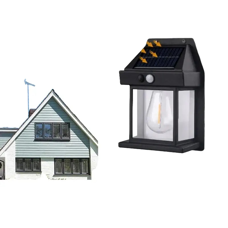 Solar Waterproof Outdoor LED Wall Light with Motion Sensor - SS